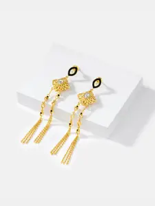 SHAYA Gold Plated Contemporary Drop Earrings