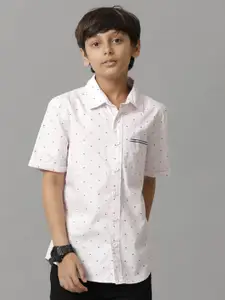 UNDER FOURTEEN ONLY Boys Spread Collar Opaque Printed Cotton Casual Shirt