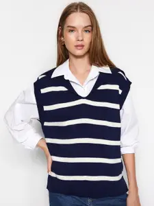 Trendyol Striped Acrylic Sweater Vest