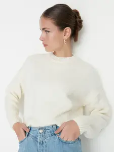 Trendyol Round Neck Long Sleeves Ribbed Pullover