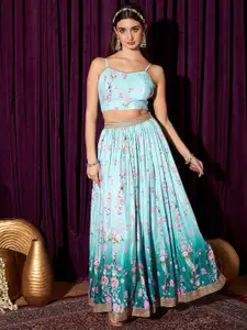 indo street Floral Printed Ready To Wear Lehenga & Choli
