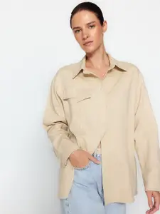 Trendyol Spread Collar Cotton Casual Shirt