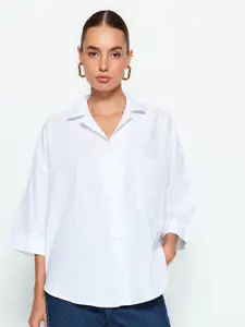 Trendyol Opaque Drop Shoulder Cotton Casual Shirt