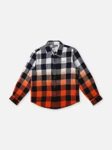 Pepe Jeans Boys Tartan Checks Cotton Checked Casual Shirt