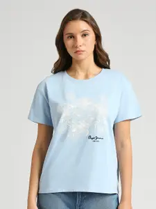 Pepe Jeans Graphic Printed Round Neck Pure Cotton Relaxed Fit T-shirt