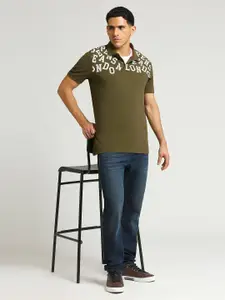 Pepe Jeans Typography Printed Polo Collar Pure Cotton T-shirt