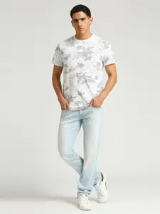 Pepe Jeans Floral Printed Round Neck Pure Cotton Slim Fit T-shirt