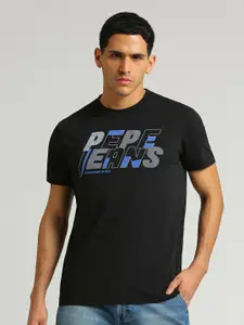 Pepe Jeans Round Neck Printed Pure Cotton Slim Fit T-shirt