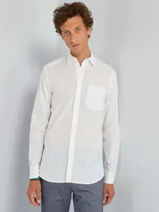 KIABI Men White Cotton Casual Shirt
