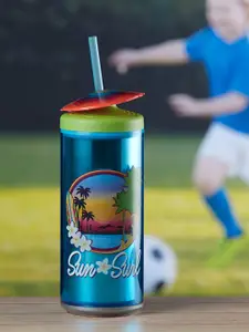 Kookee Blue Single Stainless Steel Printed Sipper Water Bottle 275 ml