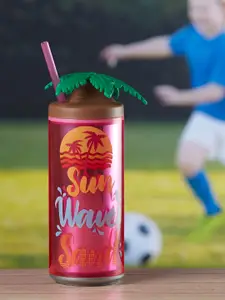 Kookee Pink Printed Stainless Steel Water Bottle 275 ml