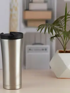 Kookee Silver-Toned Stainless Steel Vacuum Insulated Double Wall Shaker Water Bottle