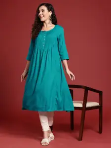 Anouk Women Solid A-Line Kurta