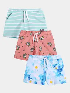 Anthrilo Girls Multicoloured Floral Printed Shorts