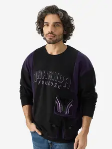 The Souled Store Black Panther The King Printed Oversized Pullover Sweatshirt