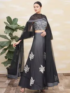 Sangria Floral Embroidered Boat Neck Ready to Wear Lehenga Choli