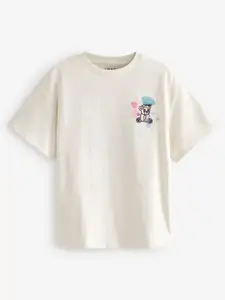 NEXT Girls Minimal Placement Print Pure Cotton T-shirt