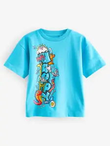 NEXT Infants Boys Typography Printed Pure Cotton T-shirt