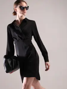 Vero Moda Spread Collar Long Sleeves Mini Fit & Flare Dress