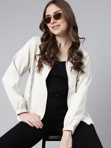 SHOWOFF Detachable Hoodie Long Sleeves Zip Detail Windcheater Oversized Tailored Jacket