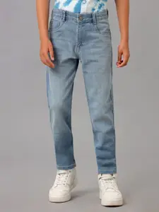 UNDER FOURTEEN ONLY Boys Blue Slim Fit Low Distress Heavy Fade Jeans