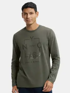 Jockey Typography Printed Long Sleeves Longline  Casual T-shirt