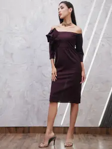 Athena Off-Shoulder Corsage Sheath Dress