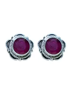 Abhooshan Sterling Silver Contemporary Studs Earrings