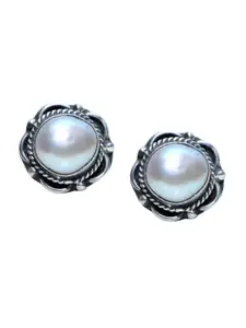 Abhooshan 92.5 Sterling Silver Contemporary Stud Earrings