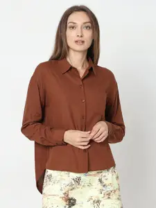 Vero Moda Spread Collar Long Cuff Sleeves High Low Formal Shirt