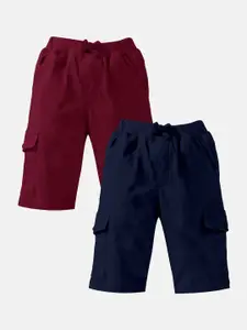 KiddoPanti Boys Pack of 2 Pure Cotton Cargo Shorts