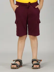 KiddoPanti Boys Cotton Mid-Rise Cargo Shorts