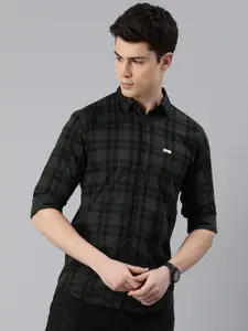 Majestic Man Tartan Checks Cotton Slim Fit Opaque Casual Shirt