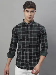 Majestic Man Slim Fit Tartan ]Checked Pure Cotton Casual Shirt