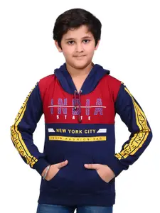 BAESD Boys Typography Printed Hooded Cotton Sweatshirt