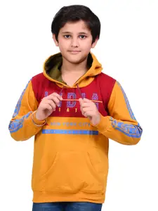 BAESD Boys Typography Printed Hooded Cotton Sweatshirt