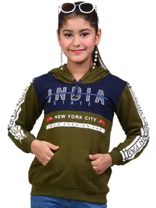 BAESD Girls Cotton Printed Full Sleeve Hooded Sweatshirt