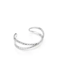 SWAROVSKI Women Crystals Rhodium-Plated Cuff Bracelet