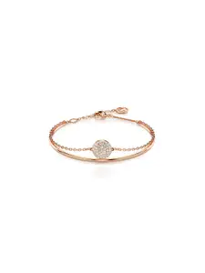 SWAROVSKI Women Crystals Rose Gold-Plated Charm Bracelet