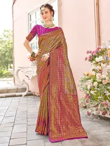 Anouk Ethnic Motifs Woven Design Zari Dharmavaram Saree