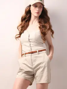 Vero Moda Women Pure Cotton Shorts With Belt