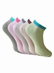 HRX by Hrithik Roshan Men Pack of 5 Antimicrobial Ankle-Length Cotton Socks