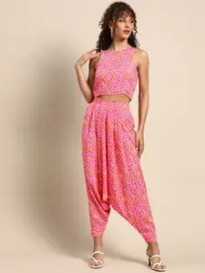 MABISH by Sonal Jain Printed Sleeveless Top With Dhoti Pants