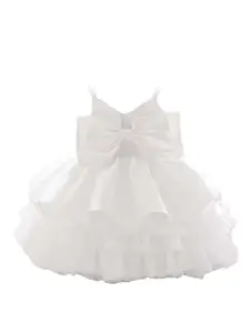 StyleCast Girls White Bow Detailed Balloon Dress