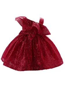 StyleCast Girls Red Embellished Fit & Flare Dress