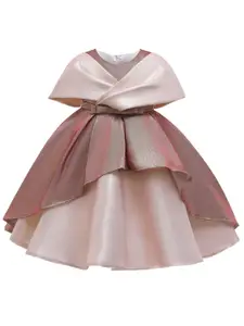 StyleCast Pink Colourblocked Wrap Dress