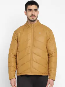 HRX by Hrithik Roshan Khaki-Coloured Mock Collar Padded Jacket