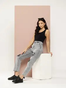 Harvard Women Straight Fit Low Distress Stretchable Jeans