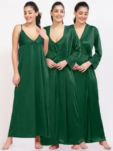 NIGHT KEYS Green Maxi Nightdress