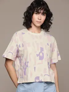 The Roadster Life Co. Abstract Graphic Printed Boxy Fit T-shirt